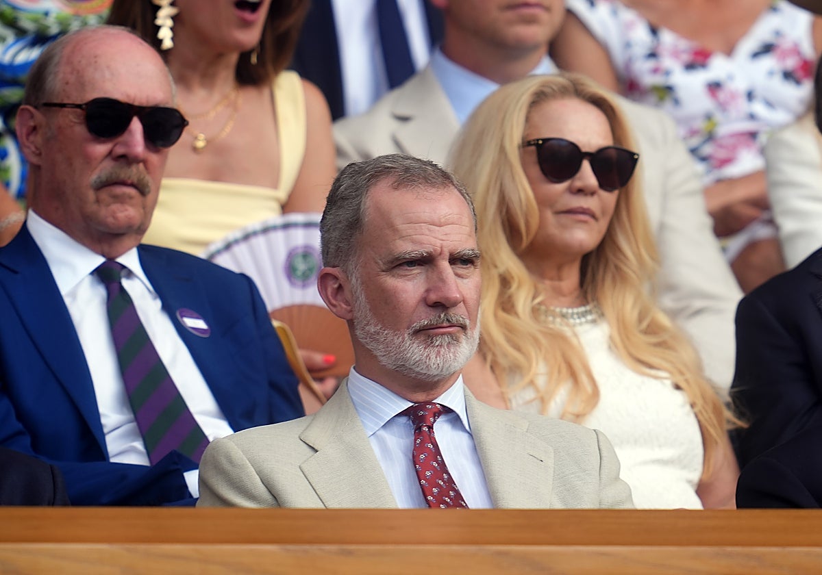Felipe VI durante la final de Wimbledon 2025