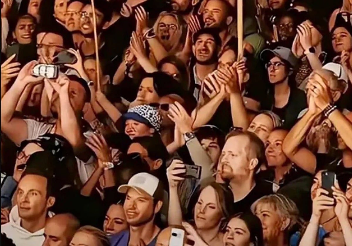 Una de las imágenes del vídeo, donde se pueden ver caras con formas extrañas