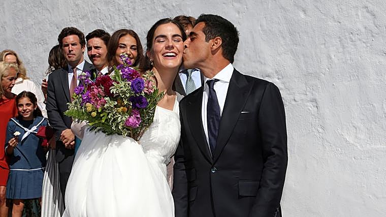 Blanca Llandres y Alberto Herrera ya como recién casados