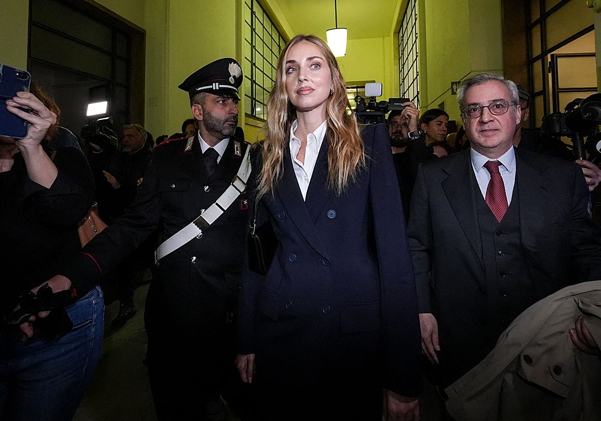 Chiara Ferragni en los juzgados de Milán