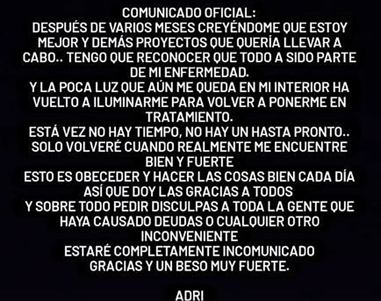 El actor Adrián Rodríguez recae en su adicción a las drogas