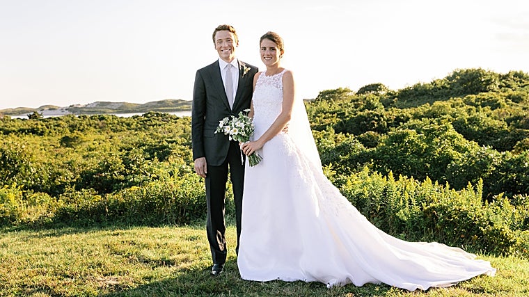 Tatiana Schlossberg y George Moran en su boda