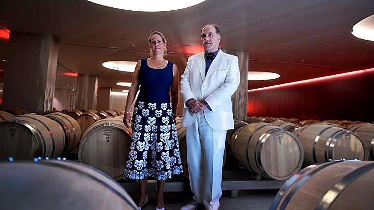 Ariane and Benjamin de Rothschild during the inauguration of one of their wine estates in Spain