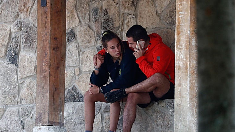 Olivia and David during the heartbreaking search for their mother