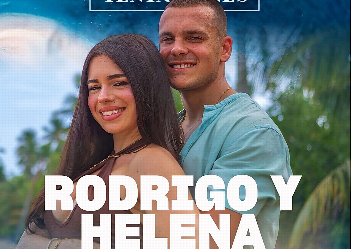 Cartel promocional de la novena edición de la 'Isla de las tentaciones' presentando a Rodri y Helena