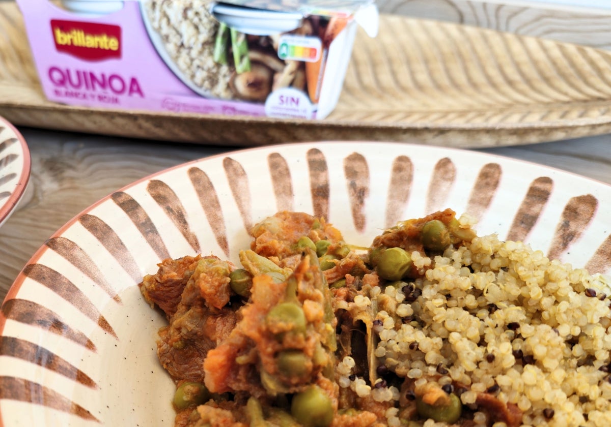 Menestra de verduras con pavo y vasito de quinoa Brillante