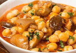 Guiso de garbanzos y shiitake