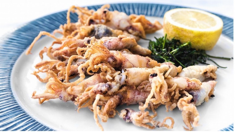 Puntillitas fritas de el Refectorium en Málaga