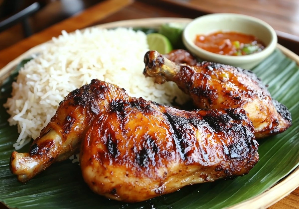 Arroz con muslos de pollo