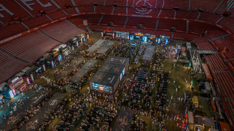 Imagen aérea del estadio Ramón Sánchez Pizjuán