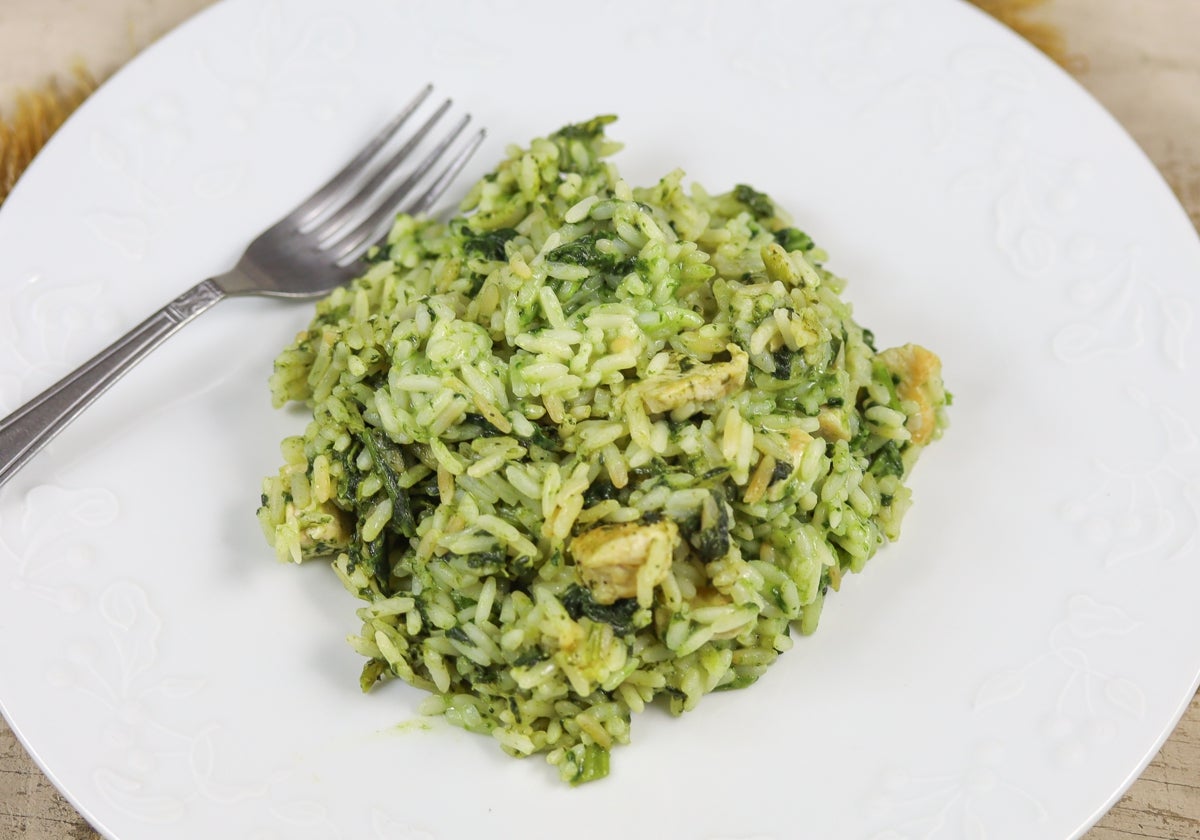 Arroz verde con espinacaas