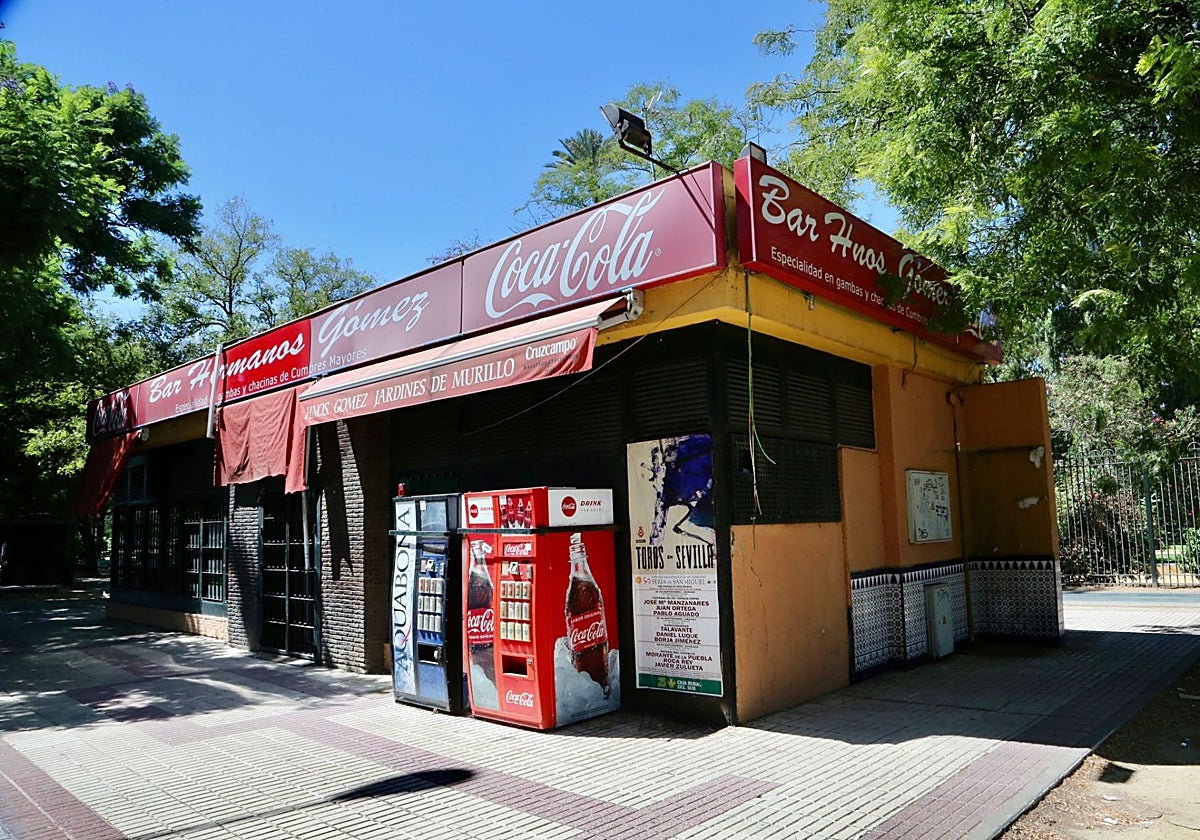 El antiguo quiosco de los Hermanos Gómez en los Jardines de Murillo