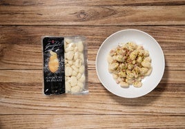 Gnocchi con gorgonzola, pistachos y panceta paso a paso