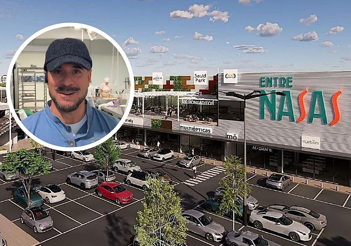 Montaje de Domi Vélez con el centro comercial 'Entrenasas'