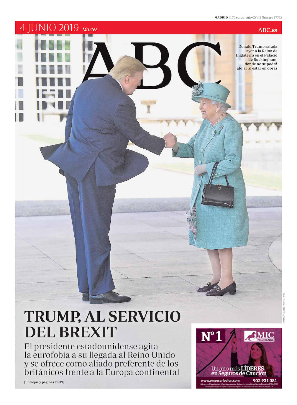 En 2019, se destacó este encuentro en Londres. ‘Trump, al servicio del Brexit’, rezaba el titular. «El presidente estadounidense agita la eurofobia a su llegada al Reino Unido y se ofrece como aliado preferente de los británicos frente a la Europa continental», aseguraba.