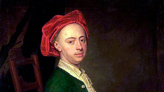 Händel hacia 1720 tocando el clave.