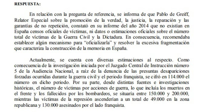 Respuesta del Gobierno