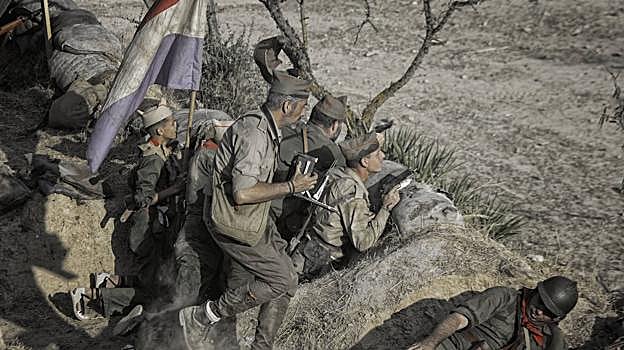 Recreación de la batalla del Ebro en Fayón (Zaragoza).