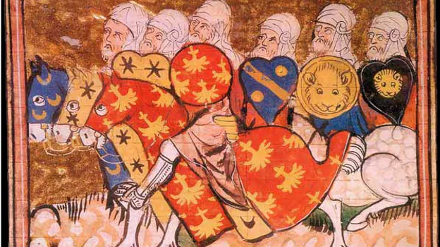 Tropas de Saladino, manuscrito franco, 1337