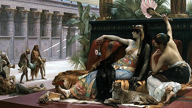 Cleopatra probando venenos con condenados a muerte (1887).