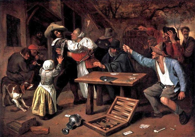 「Discusión por un juego de cartas」、de Jan Steen.