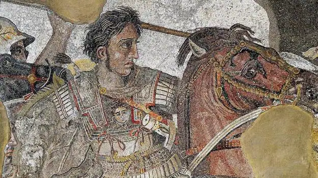 Mosaico de Alejandro Magno hallado en una casa patricia en Pompeya.