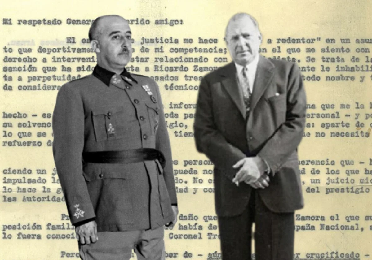 Montaje con Franco (izquierda) y Don Juan de Borbón, en la década de 1950