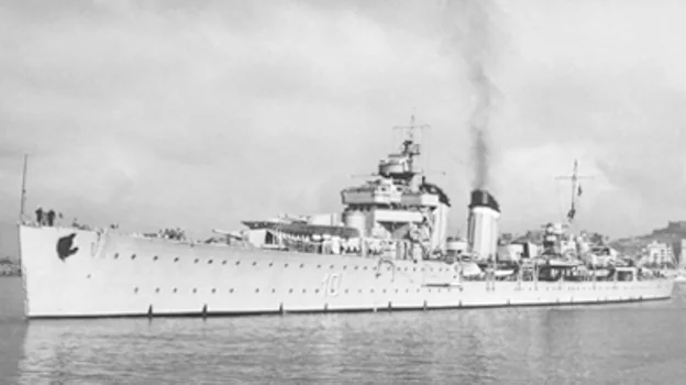 Crucero 'Almirante Cervera', uno de los participantes en la batalla del Cabo Espartel