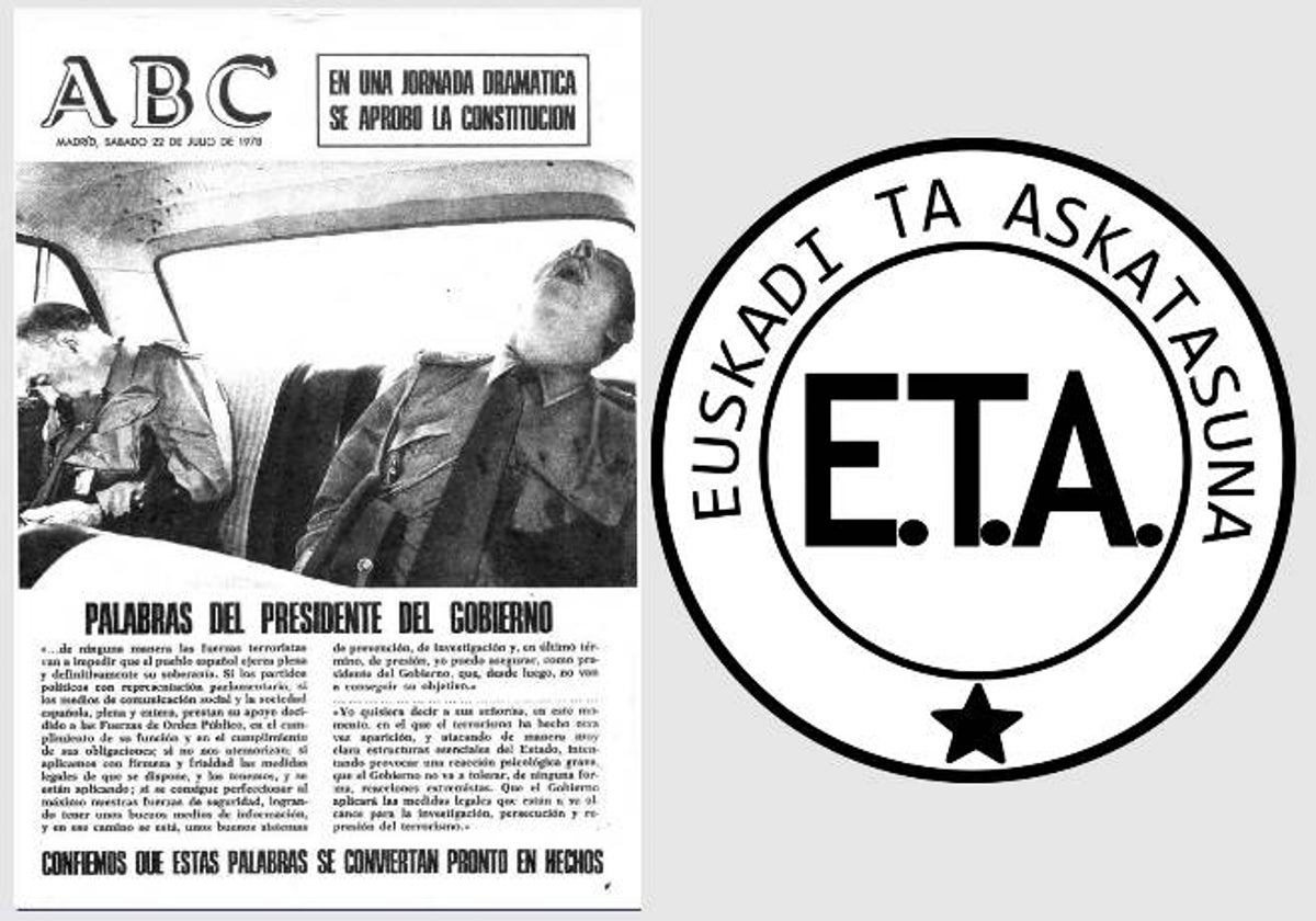 Portada de ABC sobre uno de los asesinatos cometidos por ETA en 1978, junto al logo de la banda terrorista