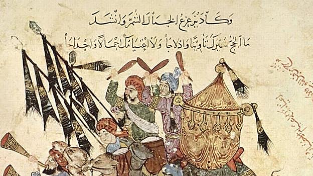 Guerreros musulmanes representados en el manuscrito musulmán de la Maqamat Al-Hariri