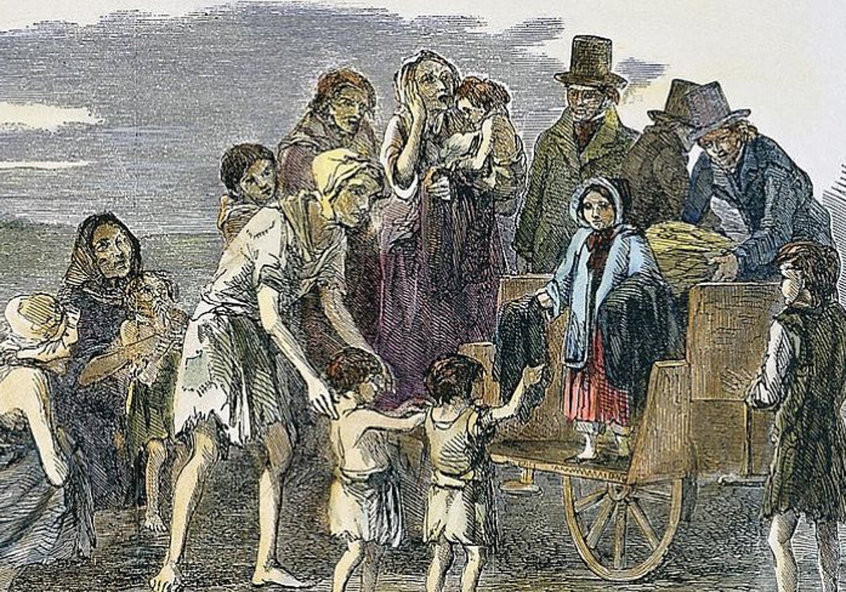 Ilustración de la época sobre la Gran Hambruna de Irlanda