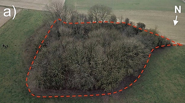 Imagen del cráter, desde un dron