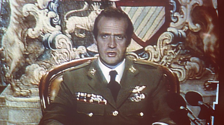 Juaqn Carlos I, durante su discurso