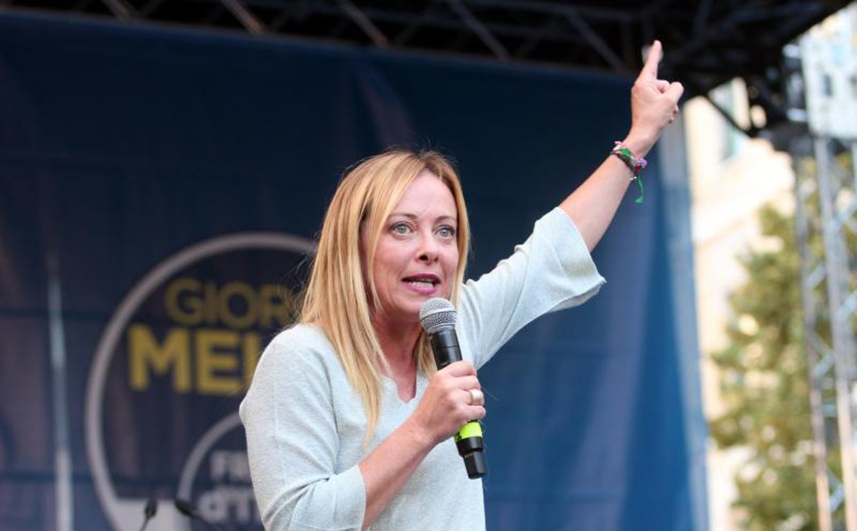 La líder de Hermanos de Italia y gran favorita para ganar las elecciones del próximo 25 de septiembre