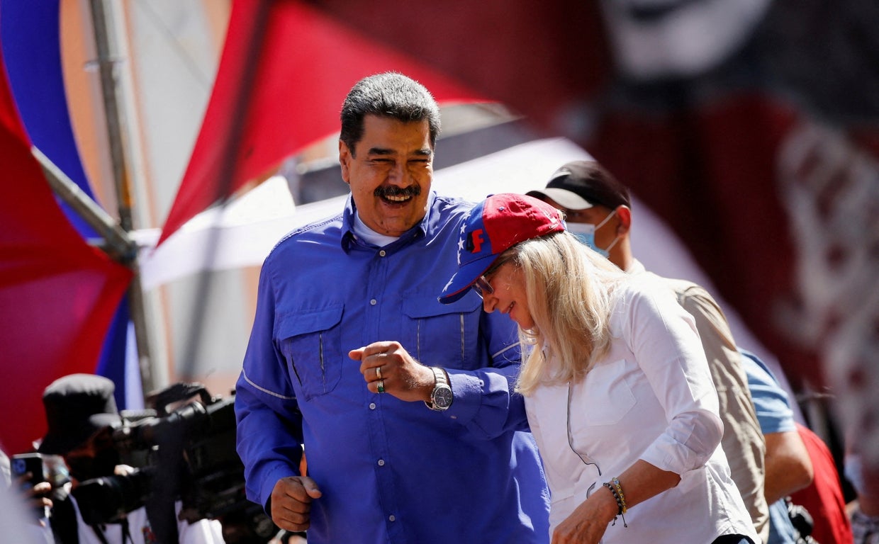 Nicolás Maduro y su esposa, Cilia Flores, el pasado 1 de mayo durante una celebración en Caracas