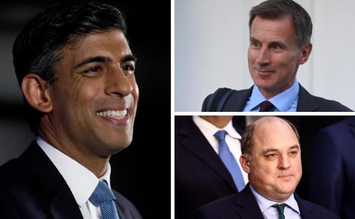 Sunak, Hunt y Wallace, tres de los candidatos a sustituir a la primera ministra