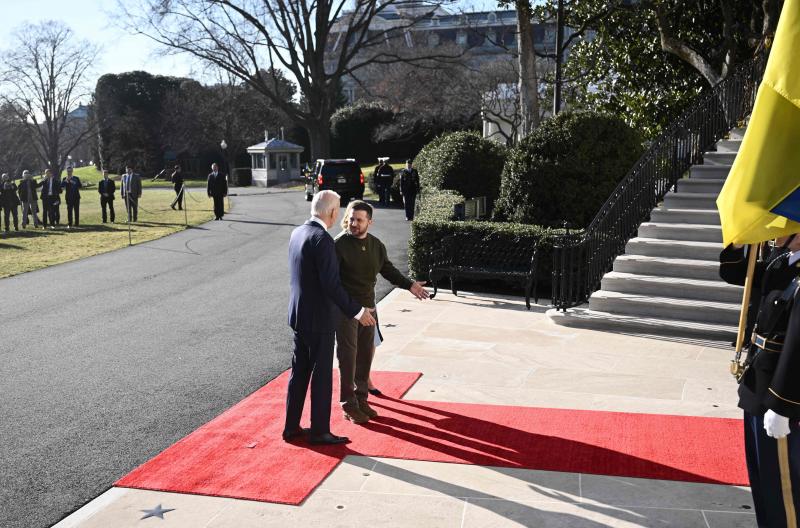 Ambos presidentes a la llegada a la Casa Blanca