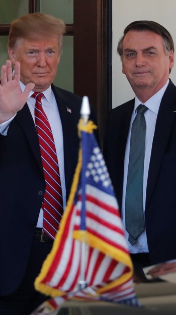 El expresidente de Estados Unidos Donald Trump y el expresidente de Brasil Jair Bolsonaro