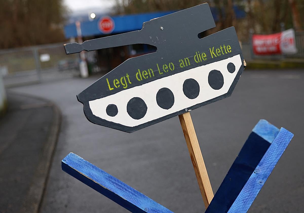 Protesta pacífica contra la guerra en Alemania.