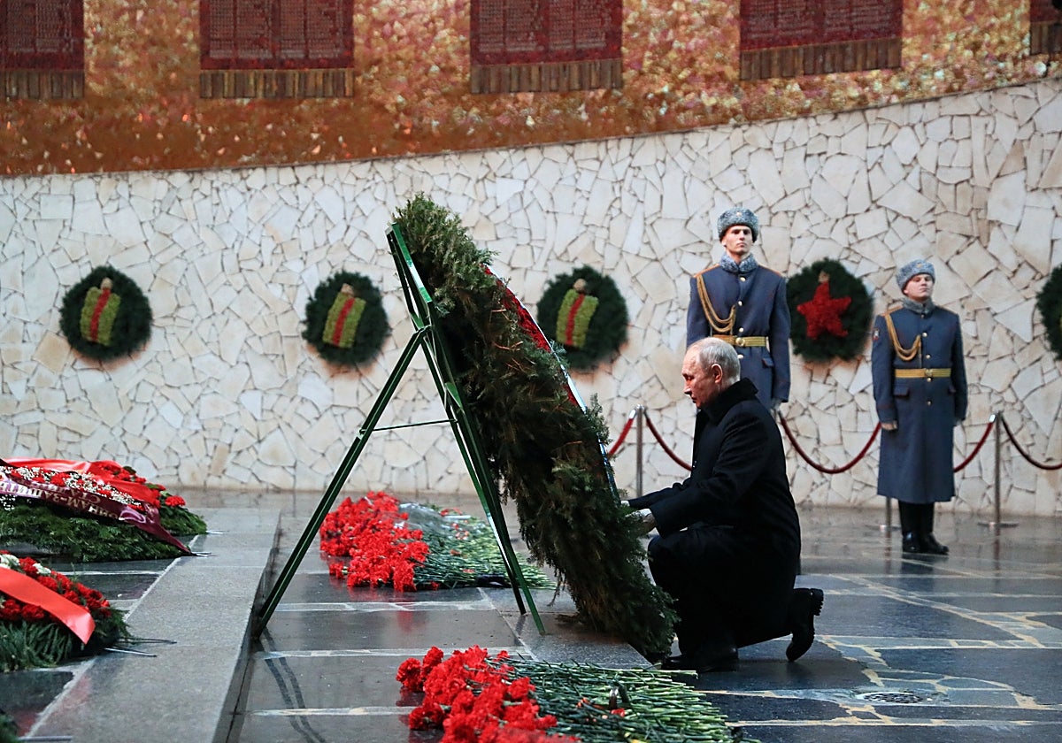 El presidente ruso, Vladímir Putin, durante los festejos conmemorativos en Volgogrado