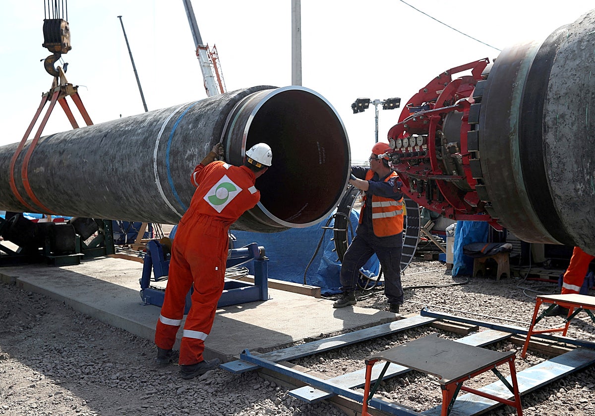 El gasoducto Nord Stream 2 cerca de la ciudad de Kingisepp, región de Leningrado, Rusia