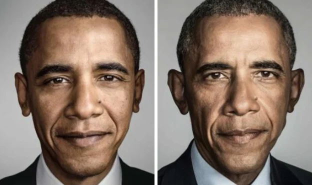 Barak Obama en 2008 (izquierda) y en 2016 (derecha)