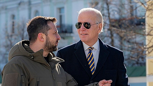 Joe Biden en el tren dirección Kiev