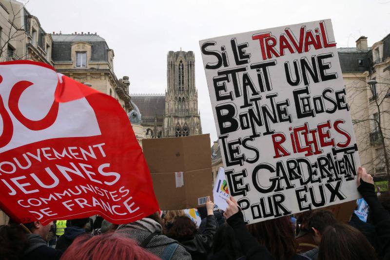 Manifestación en Reims