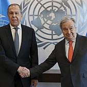 Guterres ataca a Rusia con Lavrov como presidente del Consejo de Seguridad de la ONU