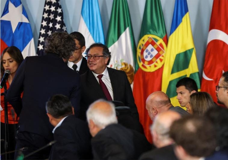 El presidente colombiano, Gustavo Petro, durante la conferencia internacional sobre la crisis política en Venezuela