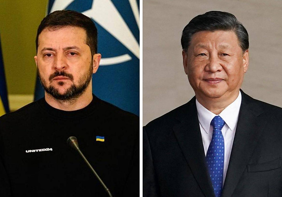 El presidente ucraniano, Volodímir Zelenski, y el presidente de China, Xi Jinping