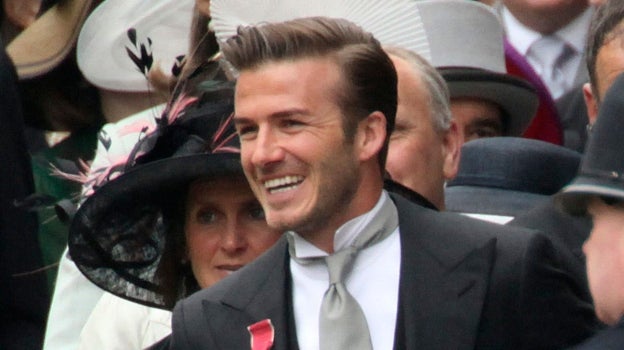 David Beckham, durante la celebración de la boda entre Kate Middleton y el príncipe Guillermo