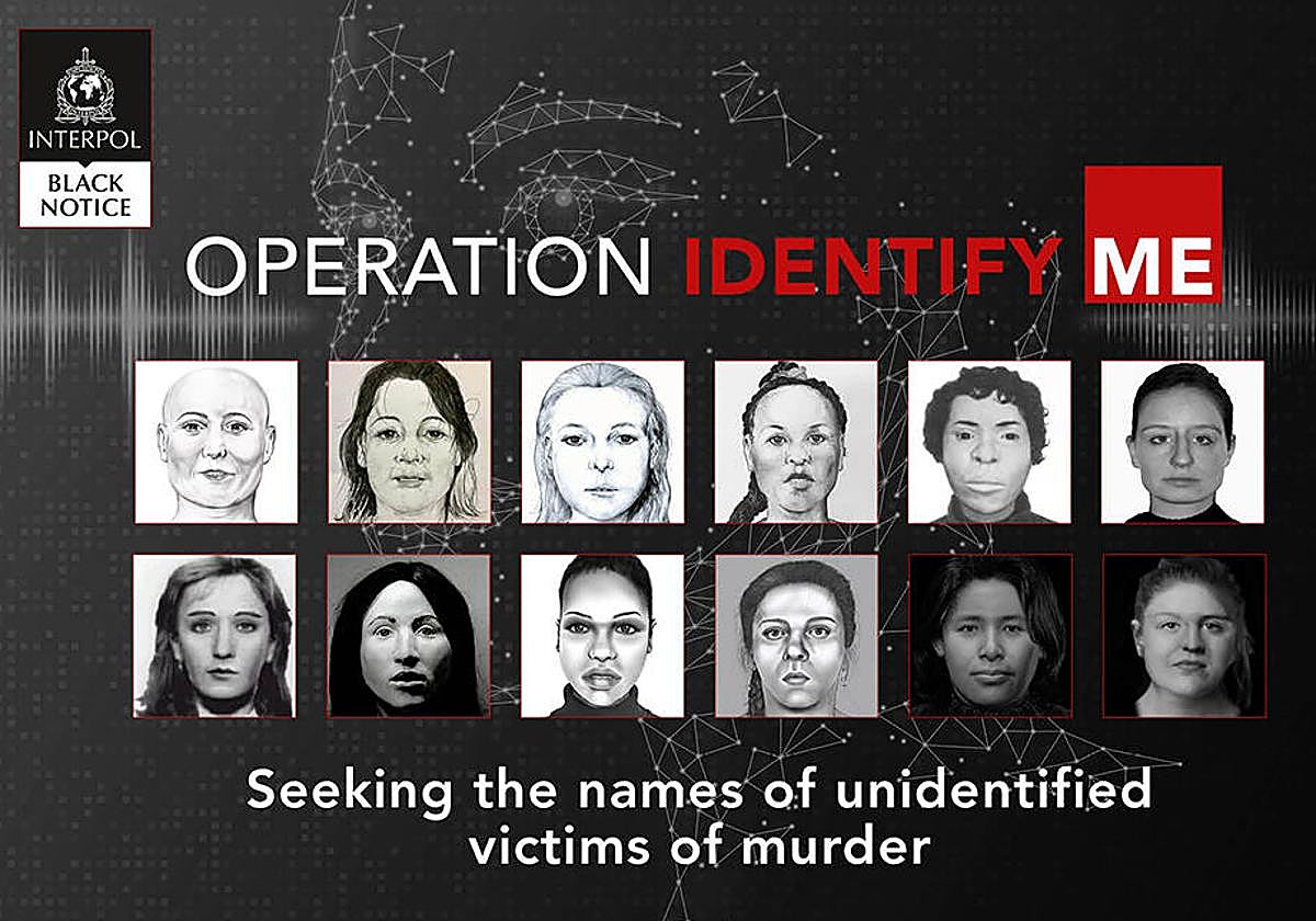 Cartel de la operación Identifícame de la Interpol