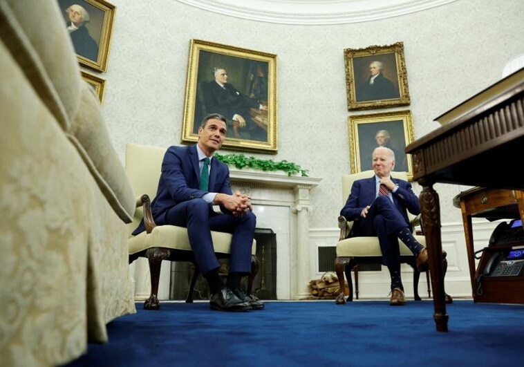 Presidents Sanchez and Biden meeting at the White House